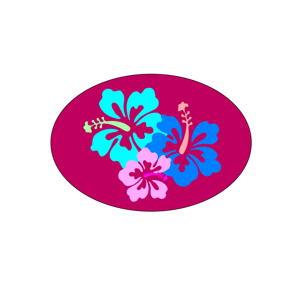 Hibiscus In Oval PNG, SVG Clip art for Web Download Clip