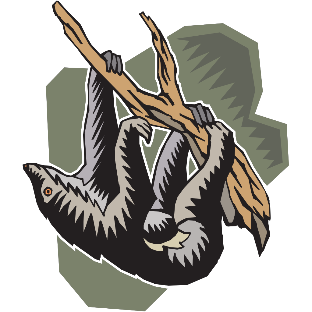 Stylized Hanging Sloth SVG Clip arts download - Download Clip Art, PNG