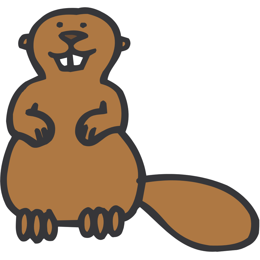 Simple Beaver Cartoon PNG, SVG Clip art for Web - Download Clip Art