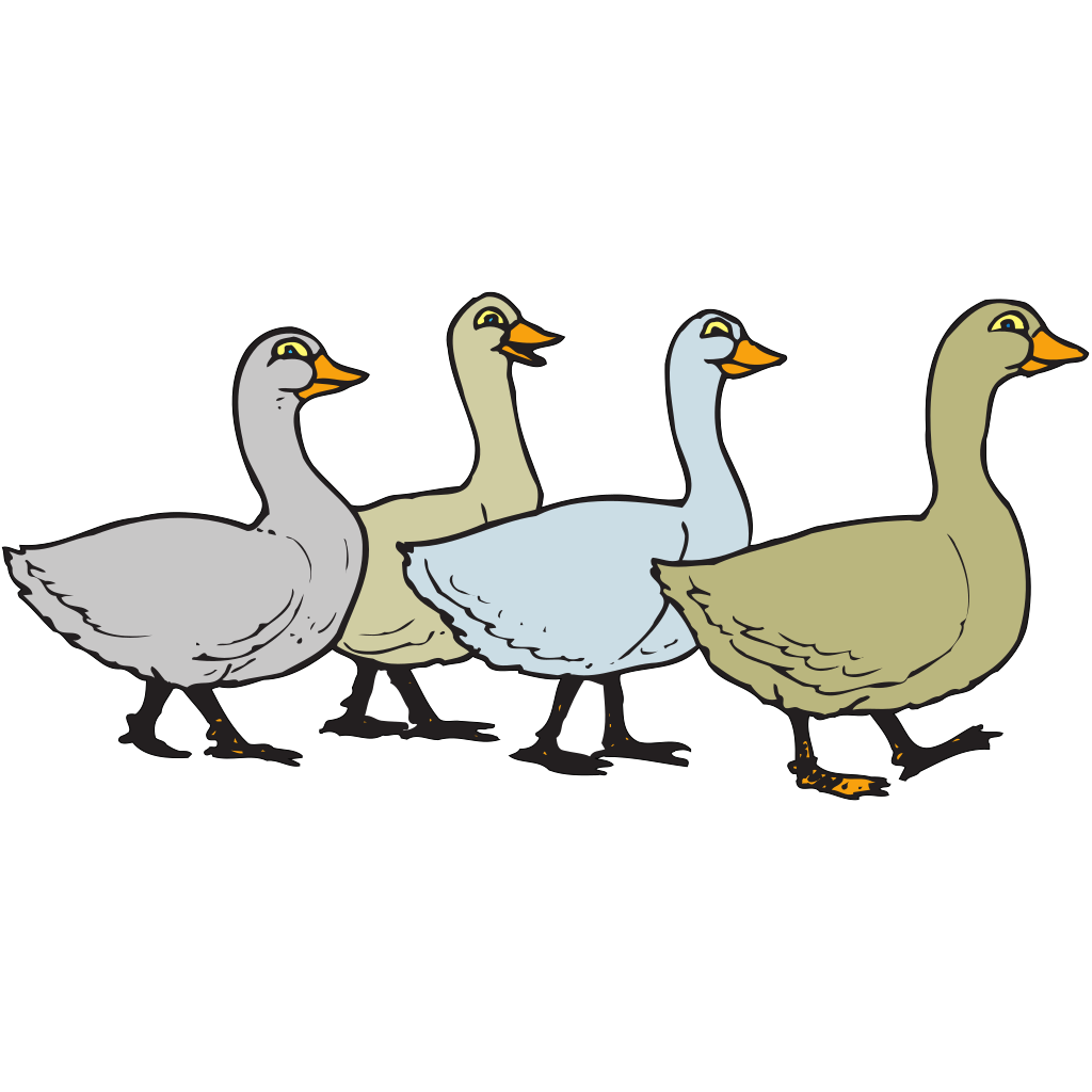 Geese Walking In A Line PNG, SVG Clip art for Web Download Clip Art