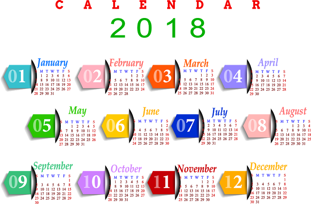 Calendar 2018 PNG Pic SVG Clip arts