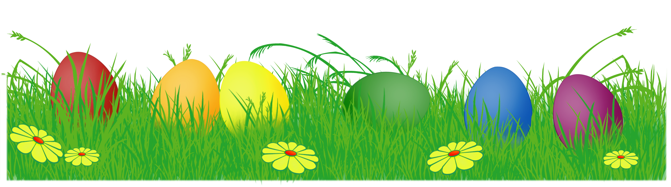 Easter Eggs In Grass PNG SVG Clip arts