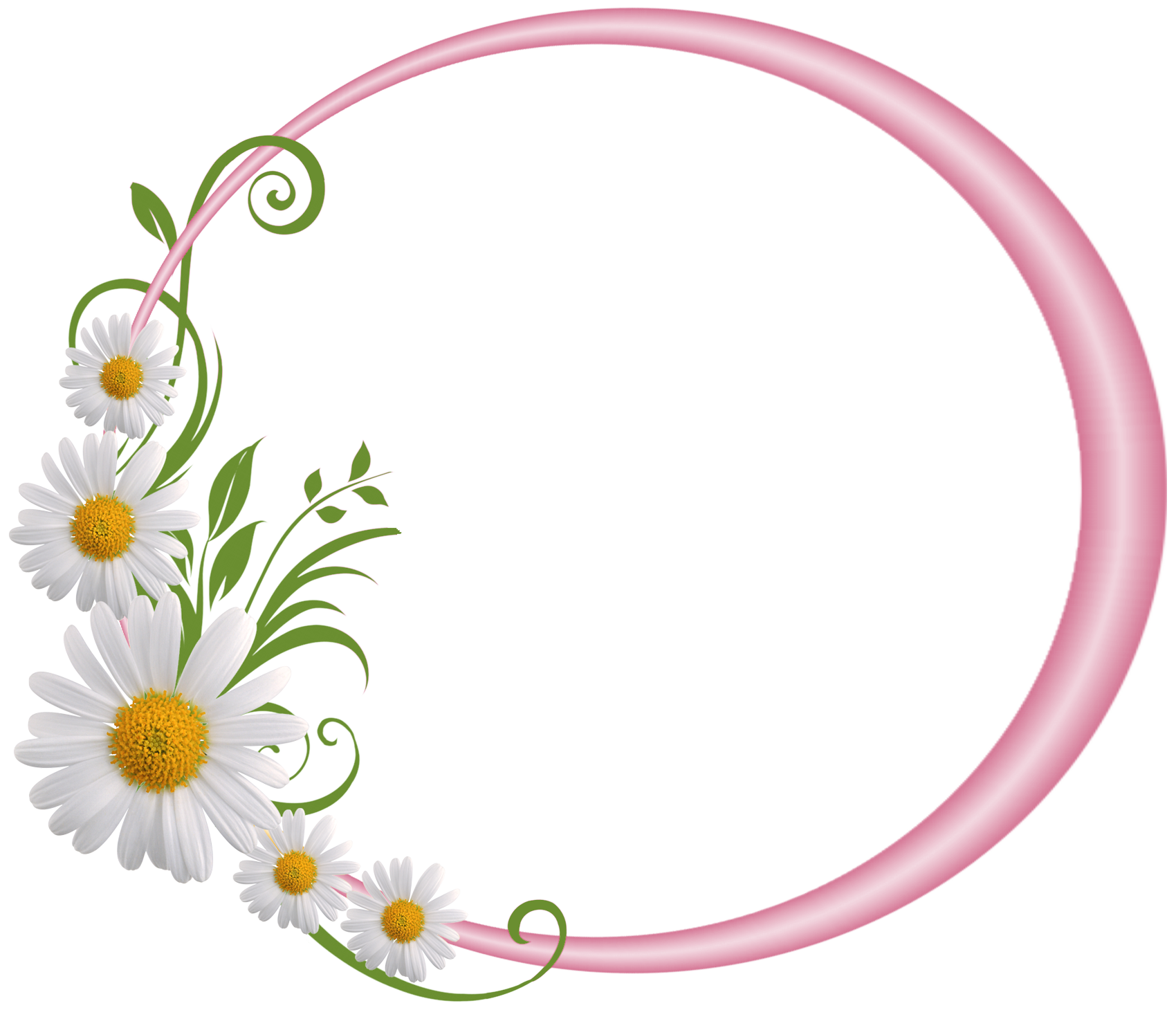 Floral Round Frame PNG File SVG Clip arts