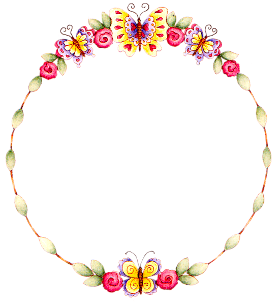 Floral Round Frame Transparent Background SVG Clip arts