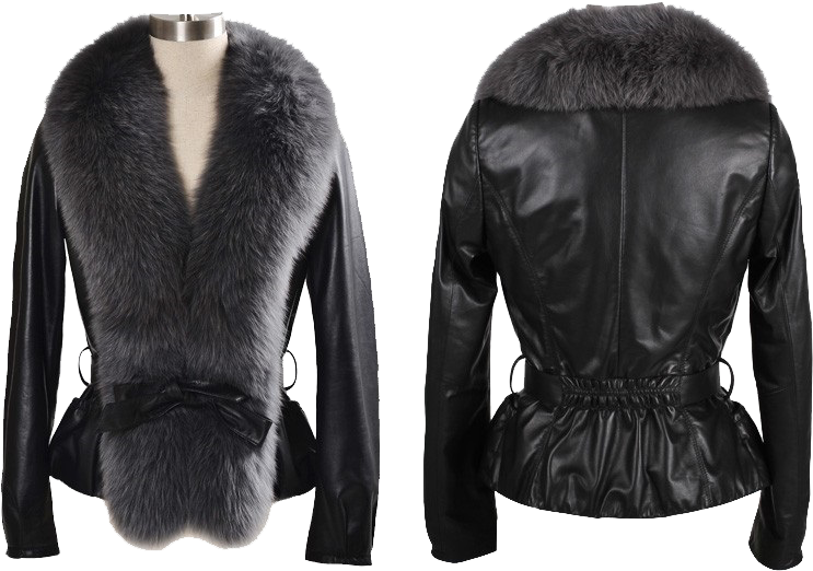 Fur Lined Leather Jacket PNG File SVG Clip arts