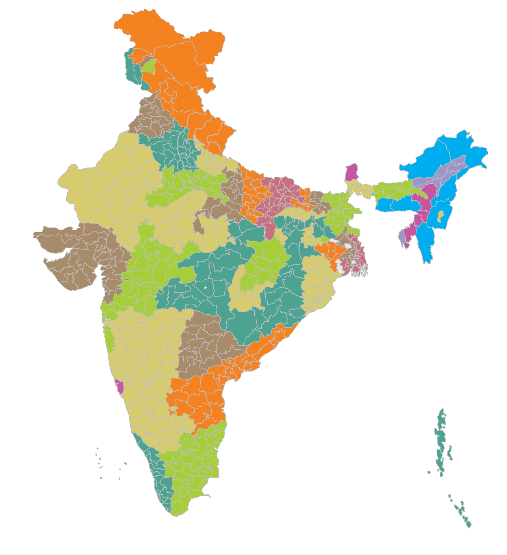 Political Map Of India Clip Art