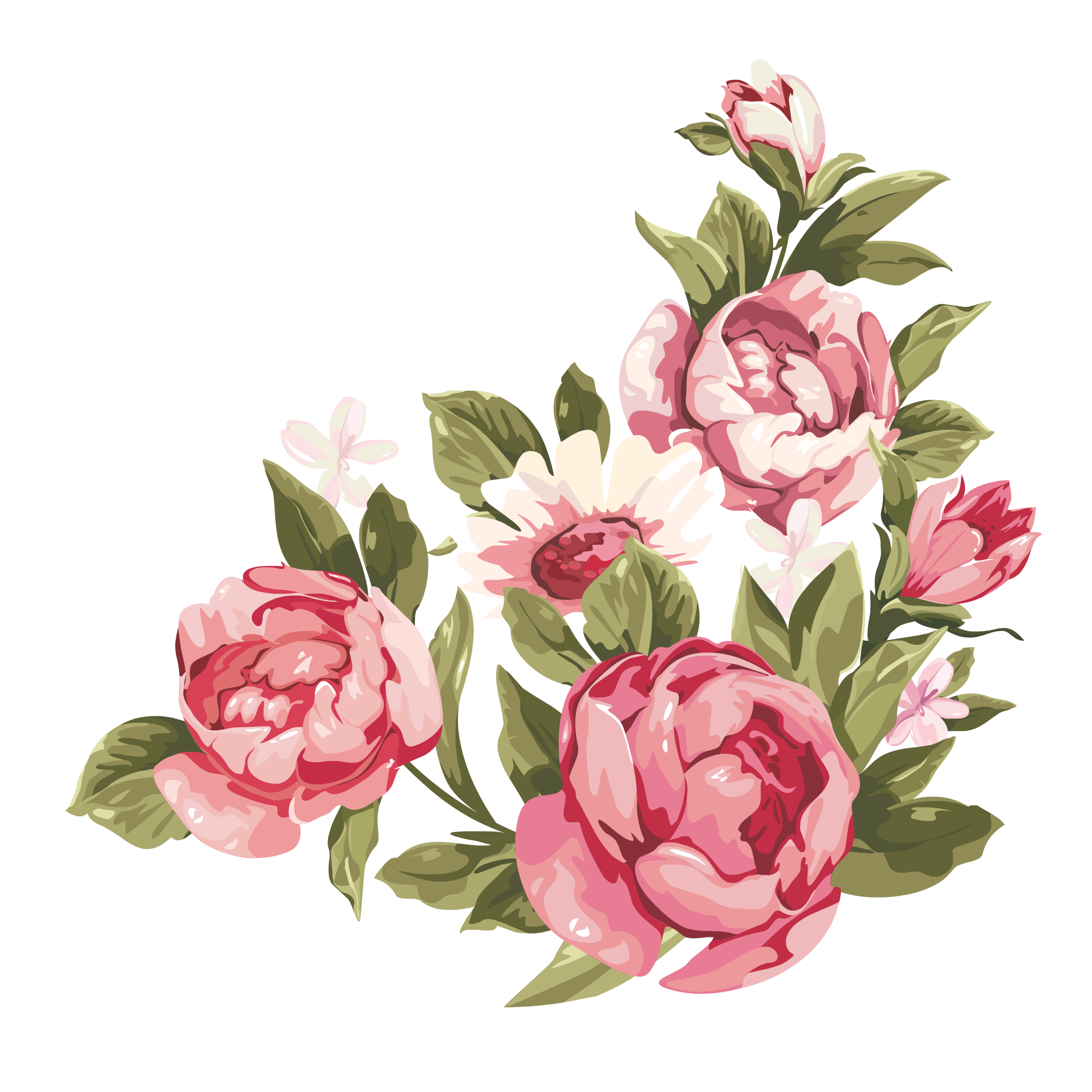 Download Romantic Pink Flower Border PNG Clipart PNG, SVG Clip art ...