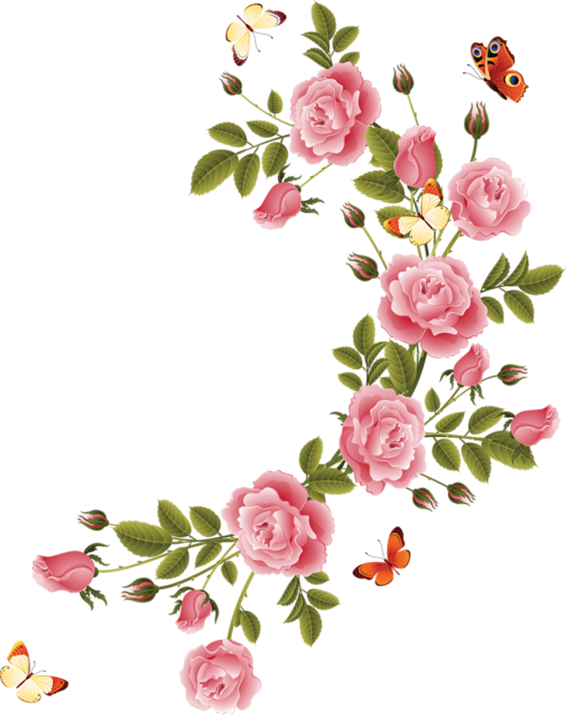 Romantic Pink Flower Border Png File Png Svg Clip Art For Web