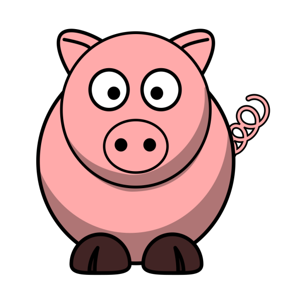 Simple Pig Cartoon PNG Clip art