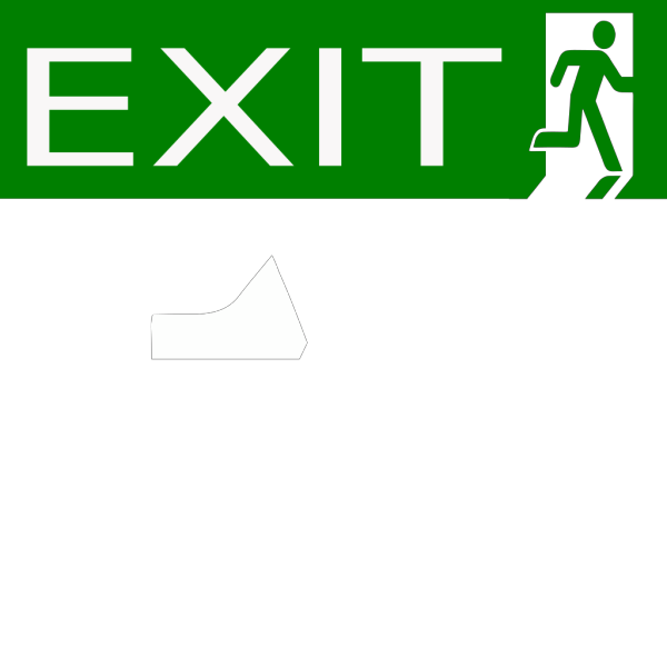 No Exit White On Black PNG Clip art