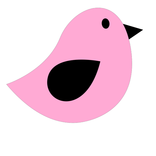 Black & Baby Pink Birdie PNG Clip art