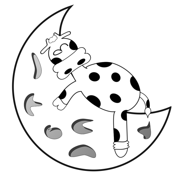 Cow Sleeping On The Moon PNG Clip art