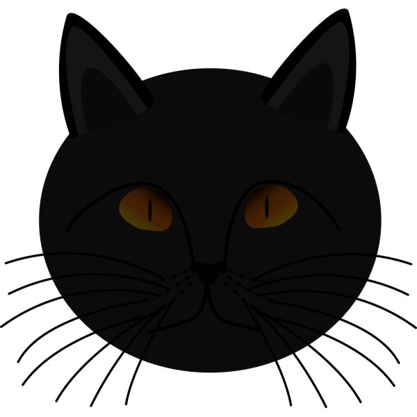 Black Cat Face PNG Clip art