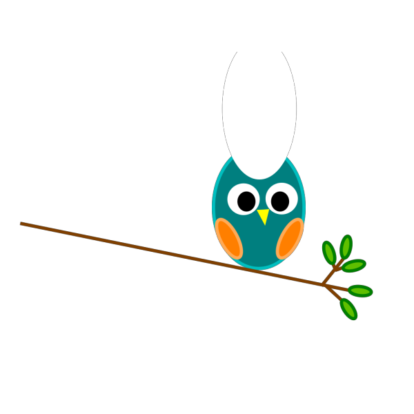 Blue And Orange Owl PNG Clip art