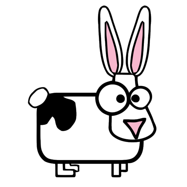 Cartoon Rabbit With Black Spot PNG Clip art