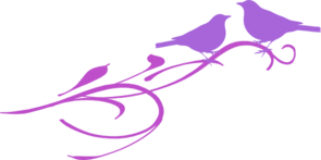 Love Birds Purple And Teal PNG Clip art