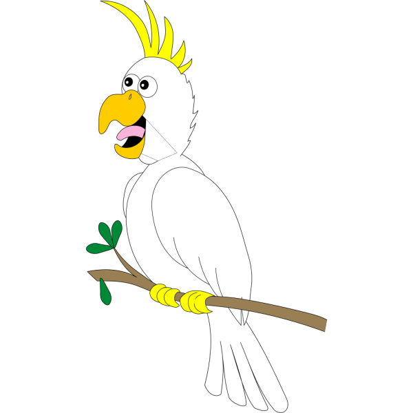 Perched Happy Cartoon Bird PNG Clip art