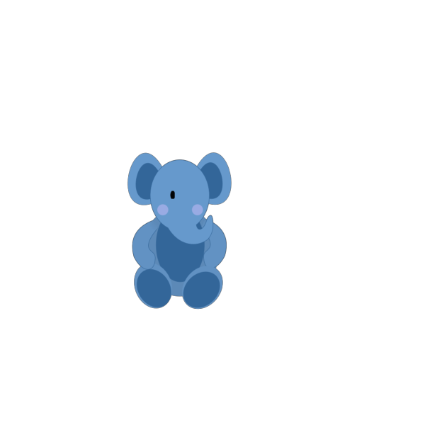 Blue Baby Elephant PNG Clip art