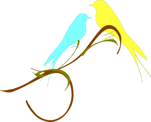 Love Birds On A Branch PNG Clip art