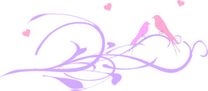 Love Birds On A Branch - Purple And Tan PNG Clip art