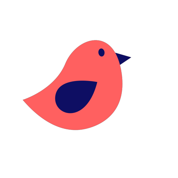 Coral And Navy Bird PNG Clip art