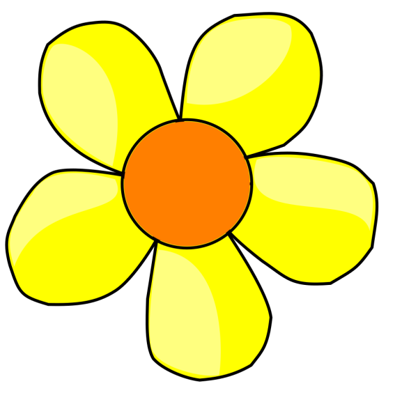 Blue And Yellow Flower Shaded PNG Clip art