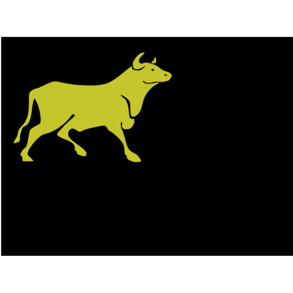 Yellow Bull Black Background PNG Clip art