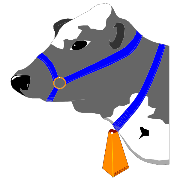 Cow With Blue Collar PNG Clip art