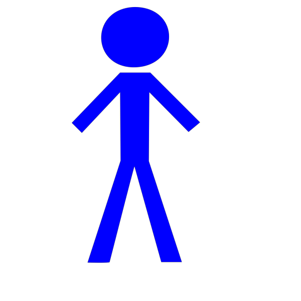 Stick Person Blue PNG Clip art