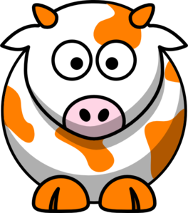 Black White And Orange Cow PNG Clip art