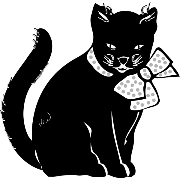 Black Cat With Bow PNG Clip art