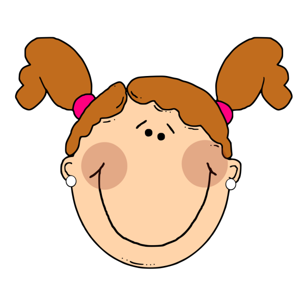 Light Brown Hair Girl With Ponytails PNG Clip art