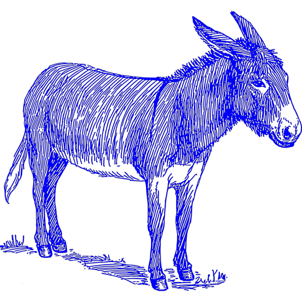 Blue Donkey PNG Clip art