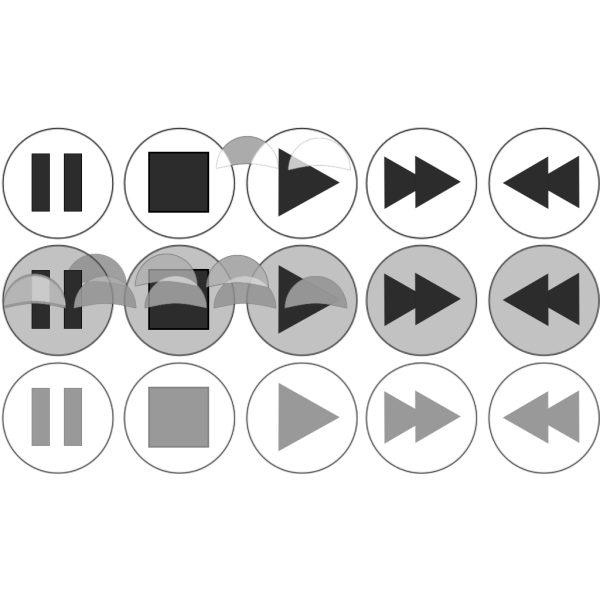 Glossy Media Player Buttons PNG Clip art