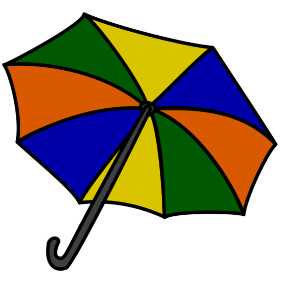 Dark Green Umbrella W Brown J Handle PNG Clip art