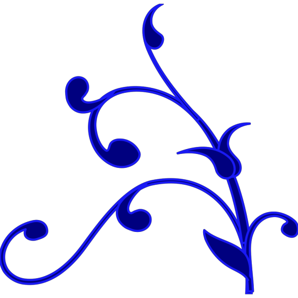 Blue Outline Flower Vine PNG Clip art
