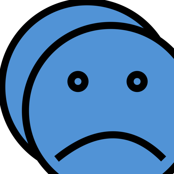 Blue Sad Face  PNG Clip art