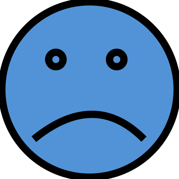 Sad Face Blue Two  PNG Clip art