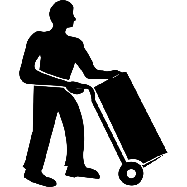 Worker Moving Trolley PNG Clip art