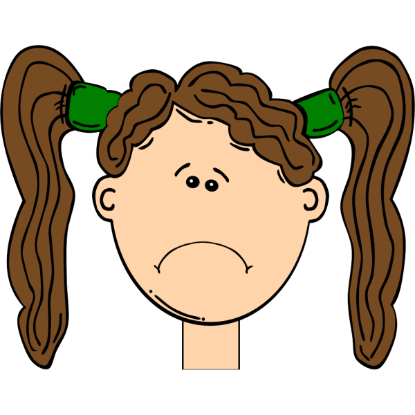 Sad Brown Hair Girl PNG Clip art