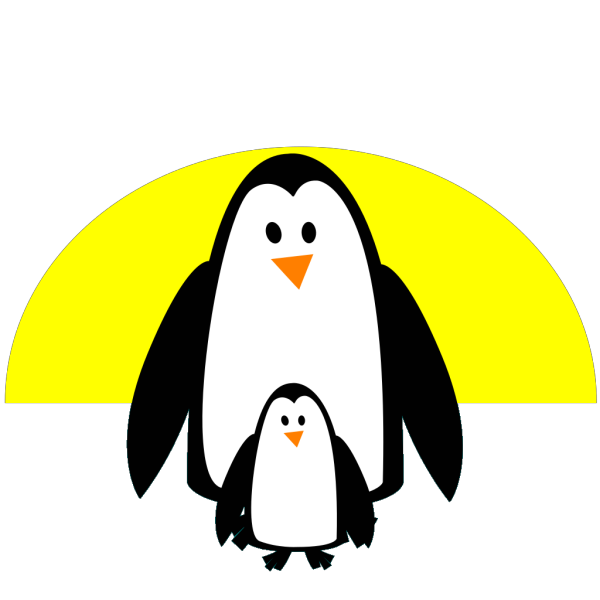 Penguin Mom And Baby PNG Clip art