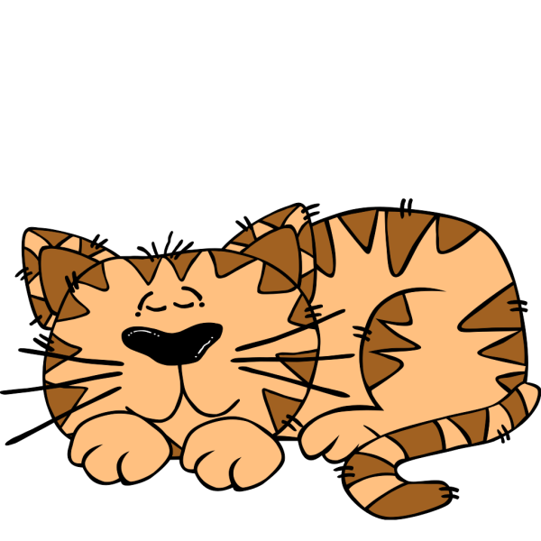 Brown Cat Sleeping PNG Clip art