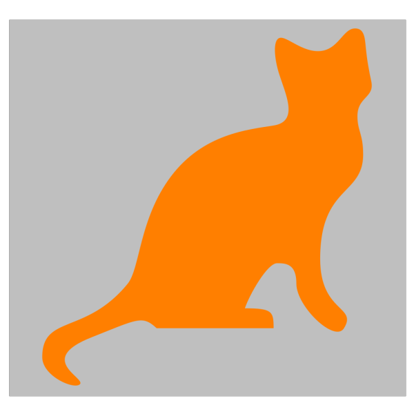 Orange Cat Silhouette PNG Clip art