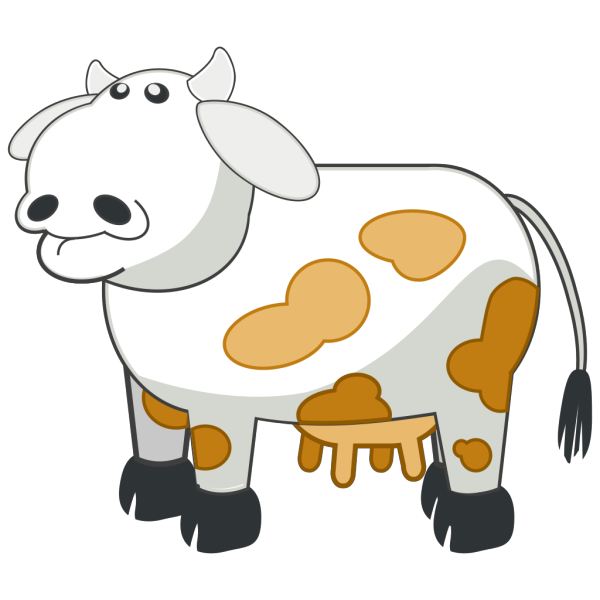 White Colored Cow With Brown Spots PNG Clip art