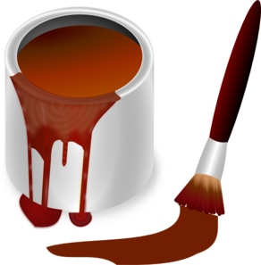 Brown Paint With Paint Brush PNG Clip art