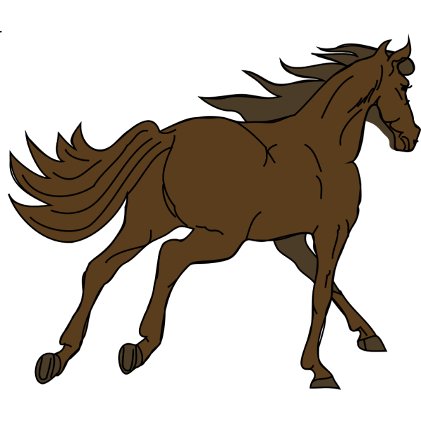 Running Brown Horse PNG Clip art