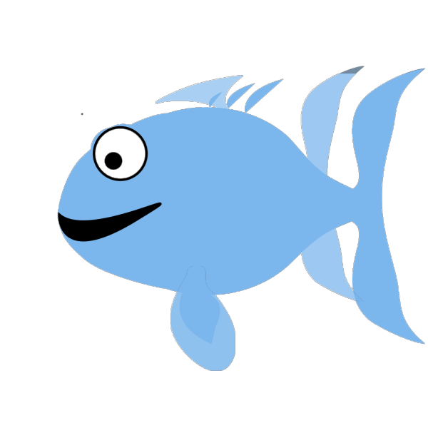 Light Blue Happy Fish PNG Clip art
