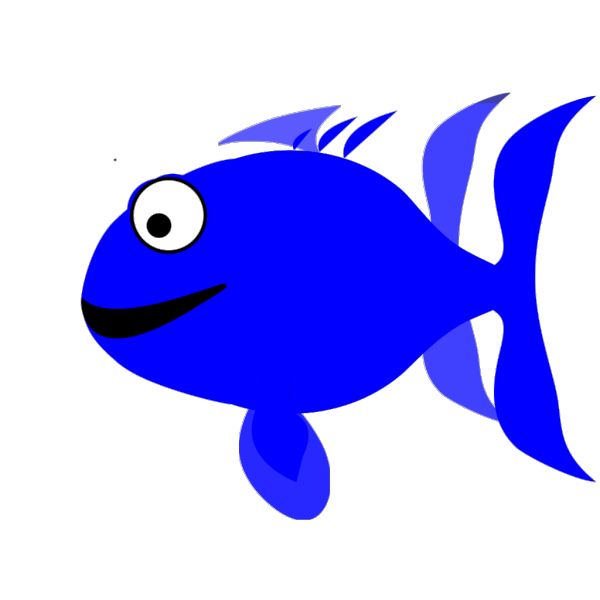 Blue Happy Fish PNG Clip art