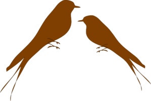 Birds On A Branch Brown/grey PNG Clip art