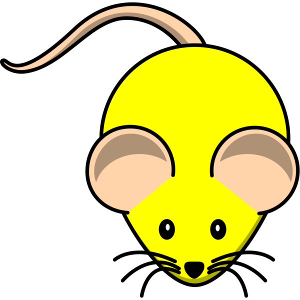Yellow Mouse W/ Brown Ears PNG Clip art